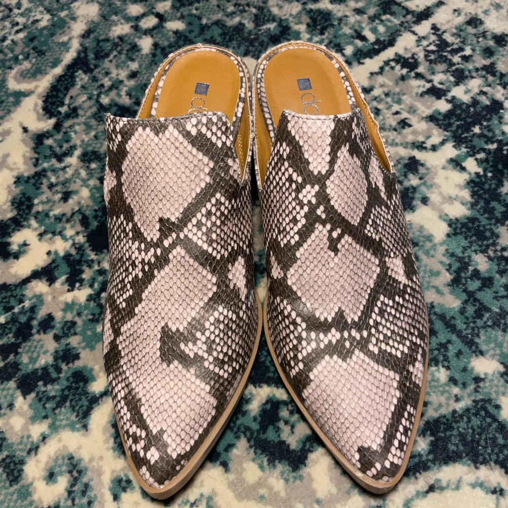 Snakeskin western style mules